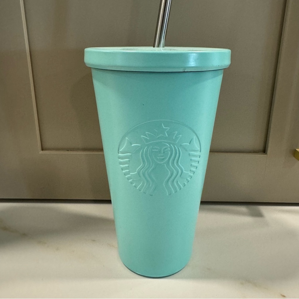 Starbucks Teal Tumbler with Straw